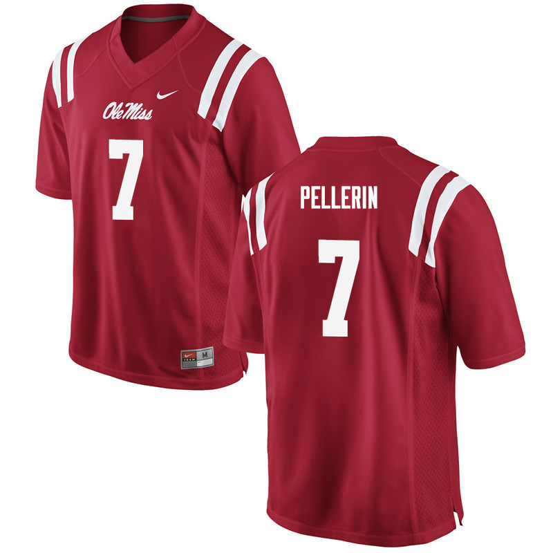Men Ole Miss Rebels #7 Jason Pellerin College Football Jerseys-Red